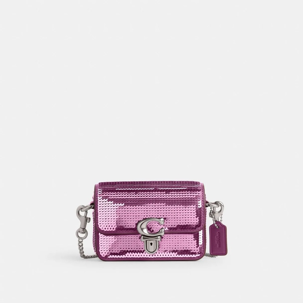 Coach Studio Mini 12 Sequins in Magenta